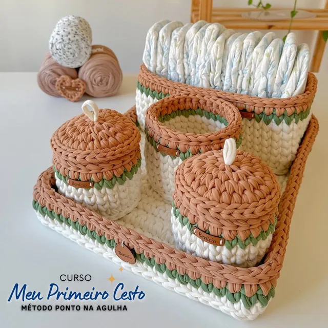 Curso Meu Primeiro Cesto - Kit Higiene Crochê